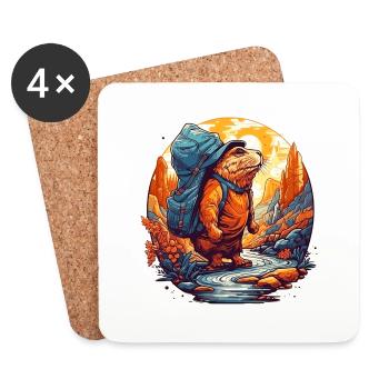 Mole rat has not yet reached its goal - Coasters (set of 4) - white - Front