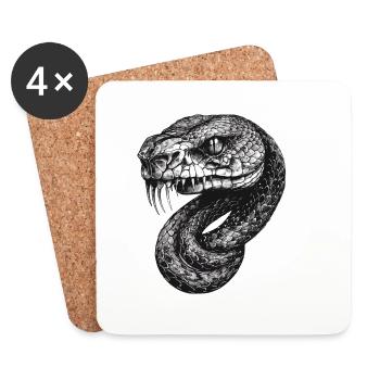 Snake - Untersetzer (4er-Set) - Weiß - Vorne