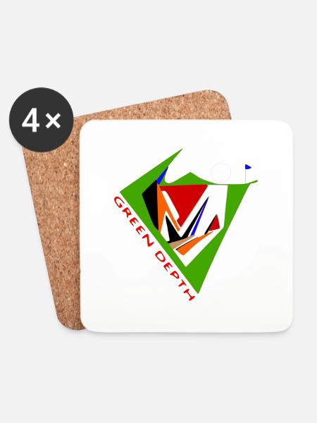 GRÜNE TIEFE - Untersetzer (4er-Set) - Weiß