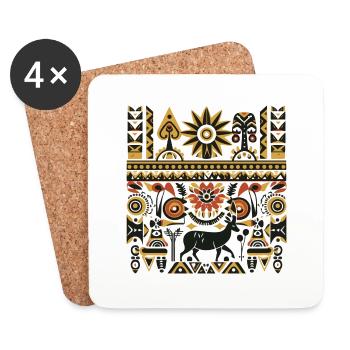 African folklore - Coasters (set of 4) - white - Front