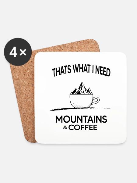 Alpin Berge & Kaffee Bergziege Bergwanderung - Untersetzer (4er-Set) - Weiß