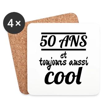 50 ans et toujours aussi cool - Dessous de verre (lot de 4) - blanc - Devant