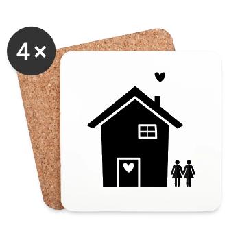 Moving House Building Partnership Lesbian Pride - Coasters (set of 4) - white - Front