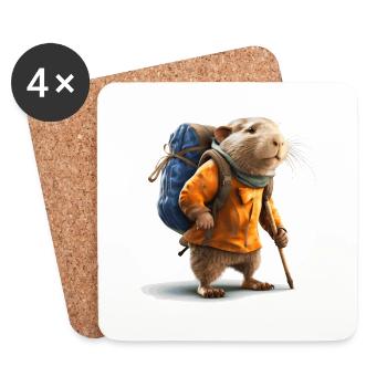 Le rat-taupe commence son aventure en plein air - Dessous de verre (lot de 4) - blanc - Devant