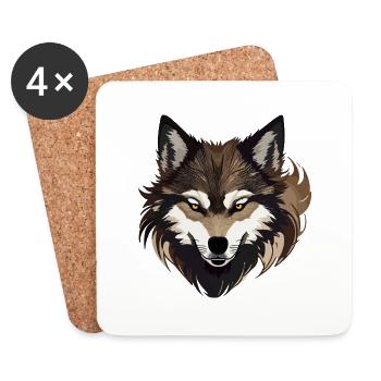 Spirit of the Wolf - Coasters (set of 4) - white - Front