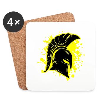 Spartaner Helm Krieger Sparta - Untersetzer (4er-Set) - Weiß - Vorne