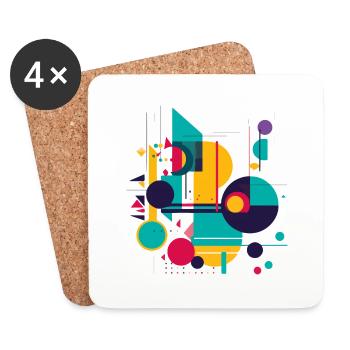 Abstract design - Coasters (set of 4) - white - Front