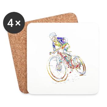 MTB MTB bergab - Untersetzer (4er-Set) - Weiß - Vorne