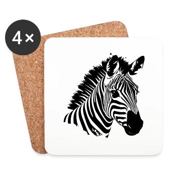 Zebra - Coasters (set of 4) - white - Front