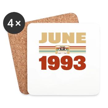 30. Geburtstag Juni Jahrgang 1993 Geschenkidee - Untersetzer (4er-Set) - Weiß - Vorne
