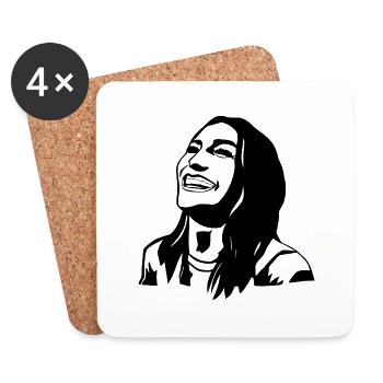 Joyeux heureux Reconnaissant Femme élégante - Dessous de verre (lot de 4) - blanc - Devant