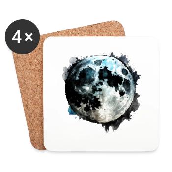 Aquarelle de lune Aquarelle - Dessous de verre (lot de 4) - blanc - Devant