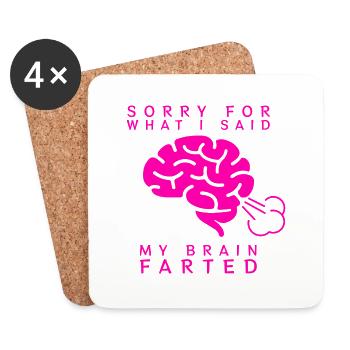 Brain Fart - Coasters (set of 4) - white - Front
