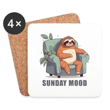 Sunday mood - Coasters (set of 4) - white - Front