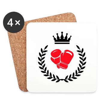 Icône Boxer - Dessous de verre (lot de 4) - blanc - Devant