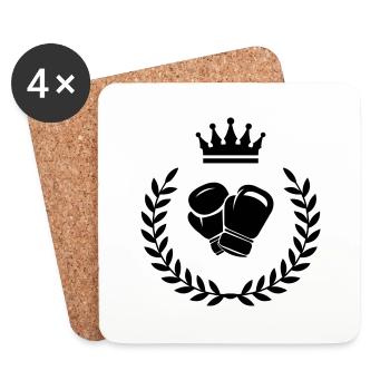 Icône Boxer - Dessous de verre (lot de 4) - blanc - Devant