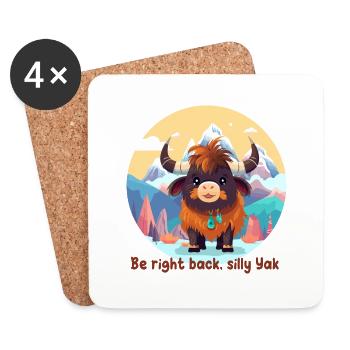 Be right back, silly Yak - Dessous de verre (lot de 4) - blanc - Devant