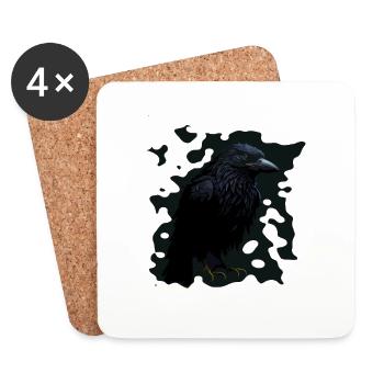 Crow - Coasters (set of 4) - white - Front