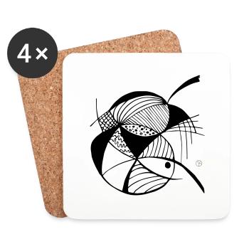 Mythical creature - Coasters (set of 4) - white - Front