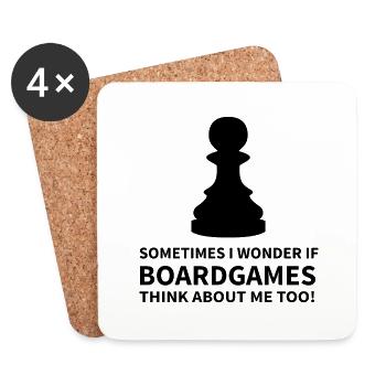 Boardgame Chess Backgammon Game Night - Coasters (set of 4) - white - Front