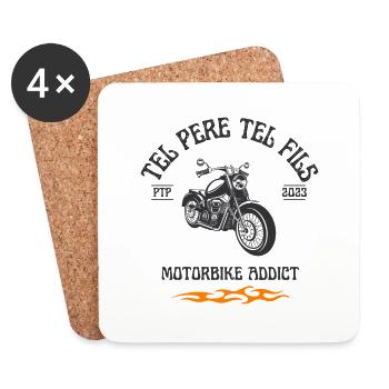 TEL PERE TEL FILS MOTORBIKE ADDICT - Dessous de verre (lot de 4) - blanc - Devant
