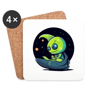 Mino the Alien - Coasters (set of 4) - white - Front