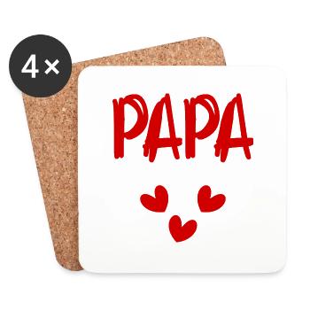ALLES GUTE ZUM GEBURTSTAG, PAPA. PAPA. VATERTAG. ALLES GUTE ZUM GEBURTSTAG! - Untersetzer (4er-Set) - Weiß - Vorne