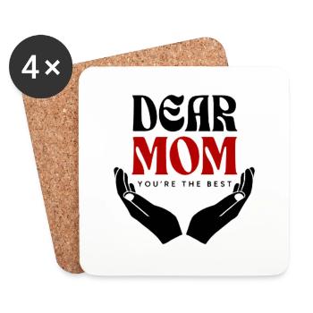 Dear mum, you are the best - Coasters (set of 4) - white - Front