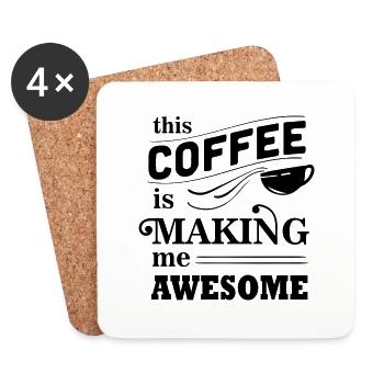 Awesome Coffee Boost - Untersetzer (4er-Set) - Weiß - Vorne
