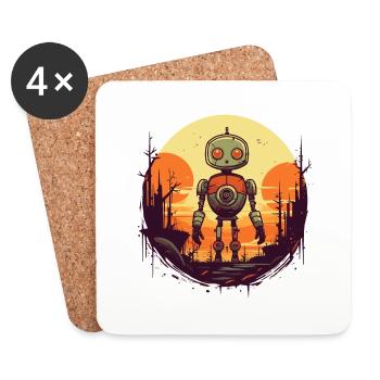 Robot - Untersetzer (4er-Set) - Weiß - Vorne