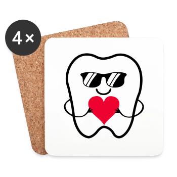 Lunettes de soleil Zahn Smile - Dessous de verre (lot de 4) - blanc - Devant