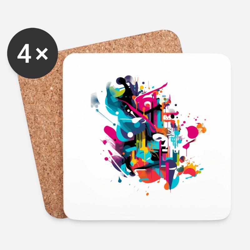 Graffiti-Kultur - Untersetzer (4er-Set) - Weiß