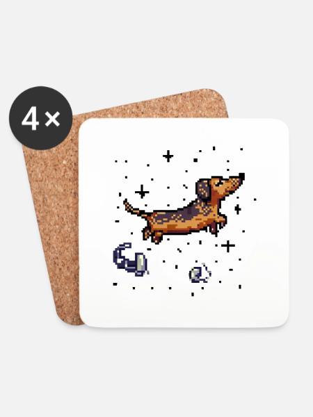 dachshund - Untersetzer (4er-Set) - Weiß