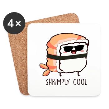 Shrimply Cool - Dessous de verre (lot de 4) - blanc - Devant