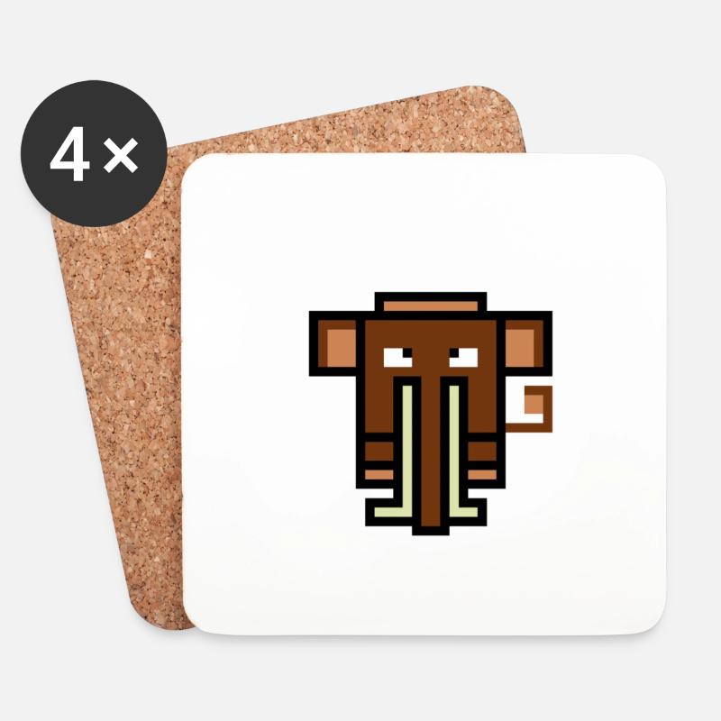 Multilingual Mammoth - Coasters (set of 4) - white