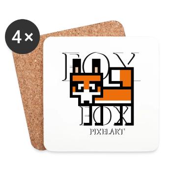 Pixelfox - Coasters (set of 4) - white - Front
