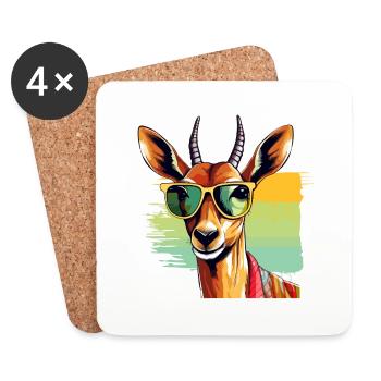 Mokka the antelope - Coasters (set of 4) - white - Front