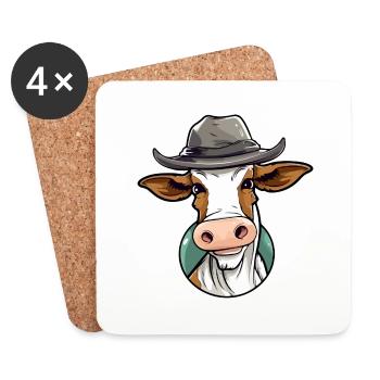 Kija la vache - Dessous de verre (lot de 4) - blanc - Devant