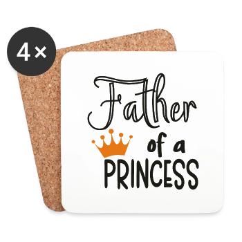 Stolzer Vater einer Prinzessin - Untersetzer (4er-Set) - Weiß - Vorne