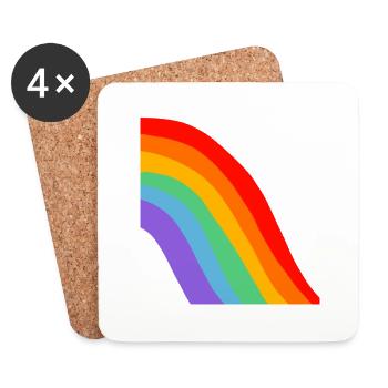 RAINBOW PRIDE LGBTQ+ - Untersetzer (4er-Set) - Weiß - Vorne