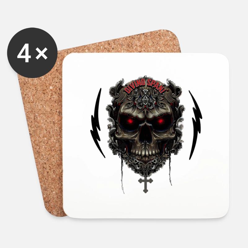 Holy Skull - Untersetzer (4er-Set) - Weiß