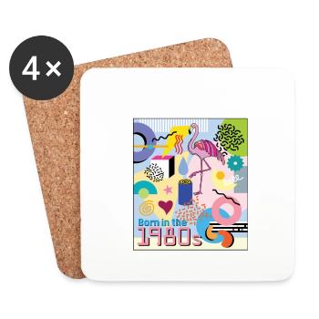 I was born in the 80s - Coasters (set of 4) - white - Front
