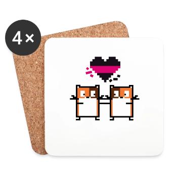 Twin Hamsters - Coasters (set of 4) - white - Front