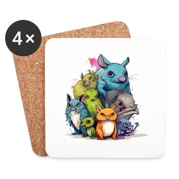 Streums n°2 - Coasters (set of 4) - white - Front