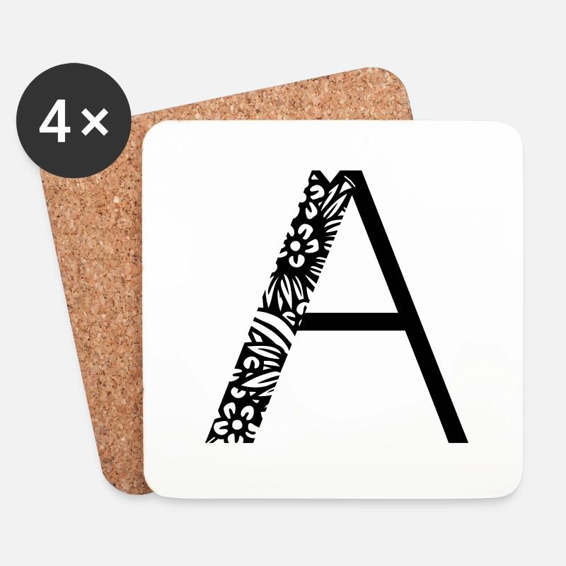 Buchstabe A - Untersetzer (4er-Set) - Weiß