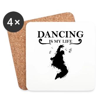Dancing Dance Music - Coasters (set of 4) - white - Front