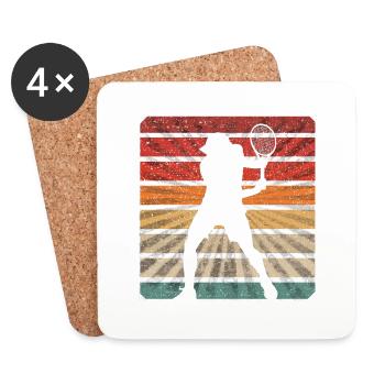 Tennis Retro Sunset - Unik-T-Shirts - Dessous de verre (lot de 4) - blanc - Devant