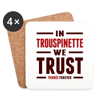 In trouspinette we trust - Dessous de verre (lot de 4) - blanc - Devant