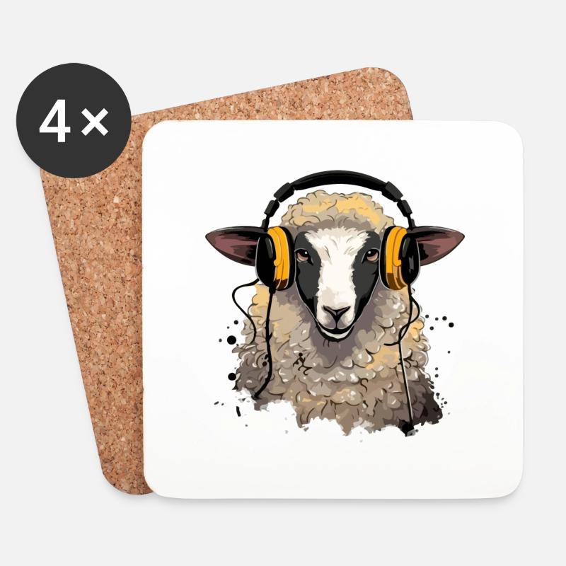 Beki das audiophile Schaf - Untersetzer (4er-Set) - Weiß