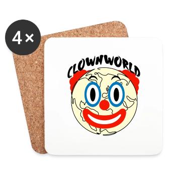 CLOWNWORLD - Dessous de verre (lot de 4) - blanc - Devant